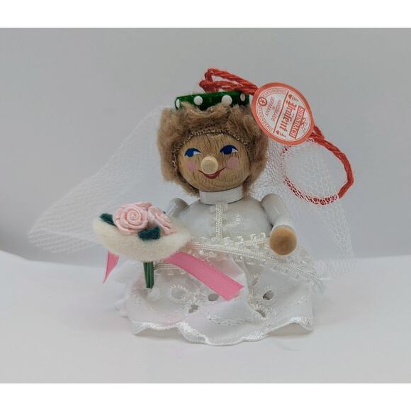 Vintage Steinbach Christmas Ornament Wooden Hand Made Hand Painted Bride - Picture 1 of 4